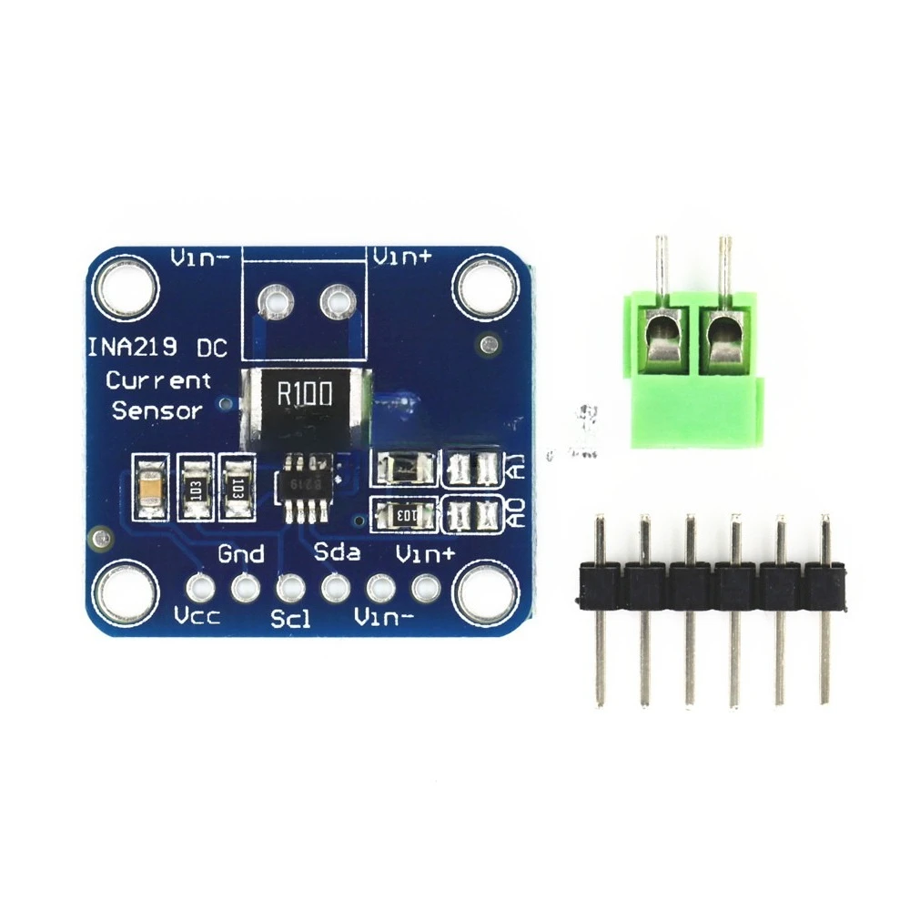 Vista del módulo sensor de corriente INA219 con interfaz I2C