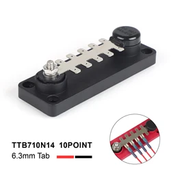 Barra colectora de terminal tipo pestaña roja/negra para distribución