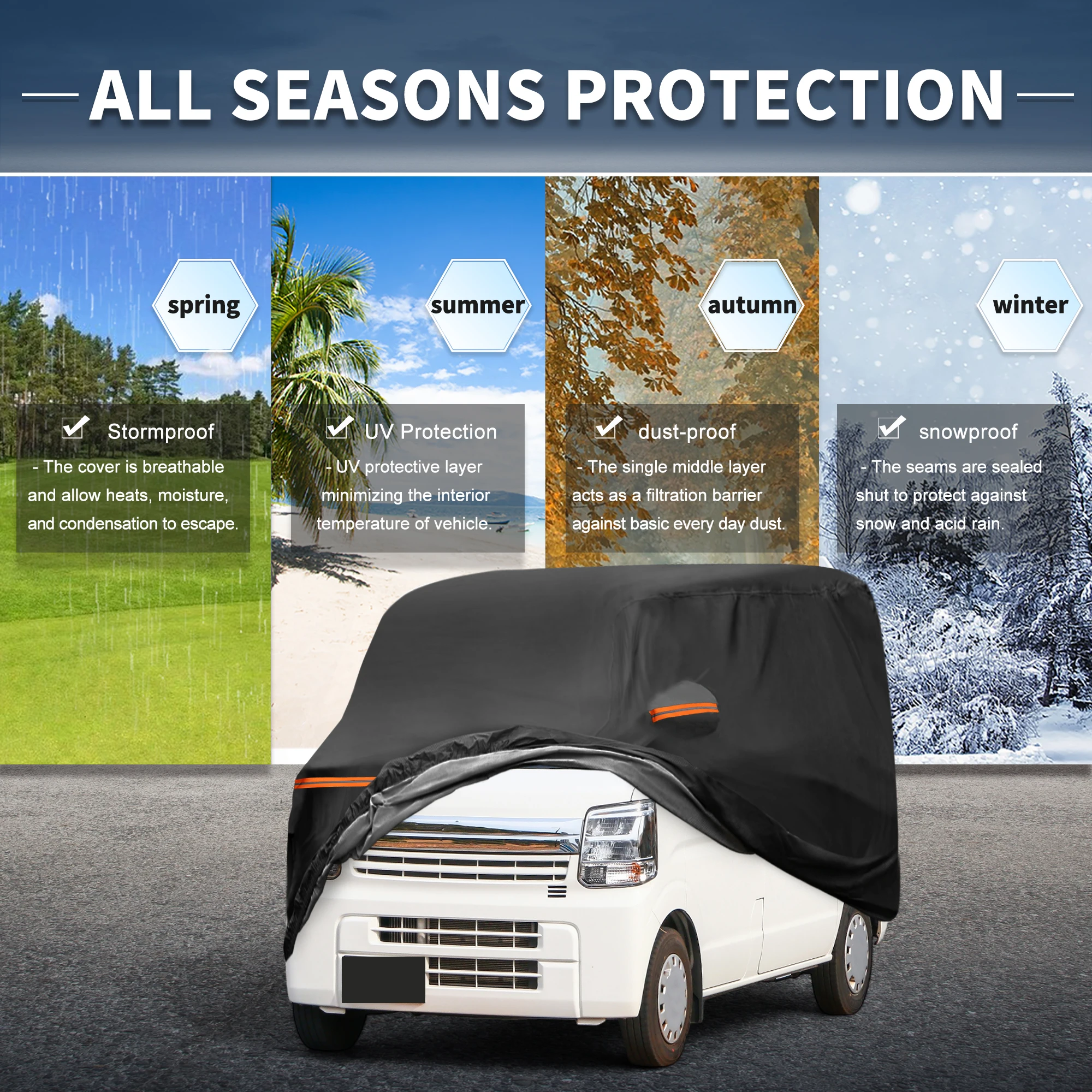 Funda de coche UXCELL para Suzuki Every Wagon, protección solar y viento
