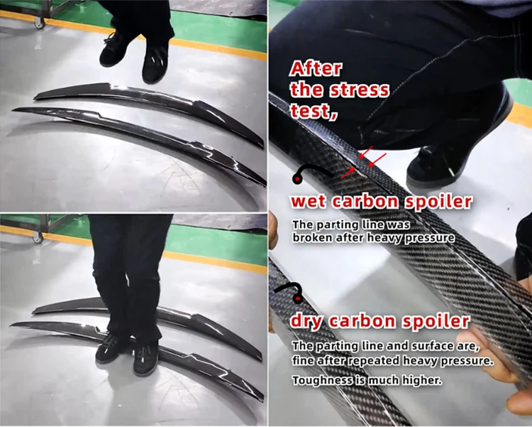 Detalle de la fibra de carbono del alerón