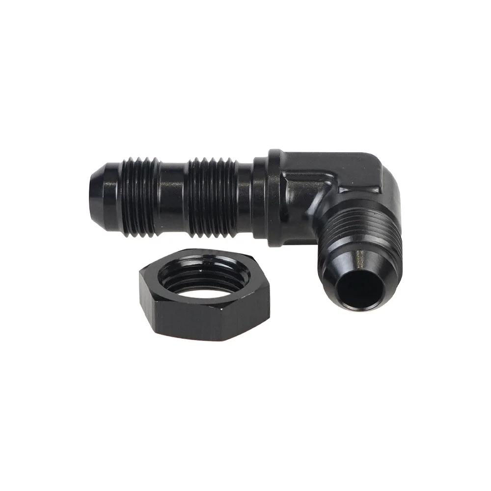 Racor de combustible AN6 90° para mamparo, aluminio negro - imagen 4