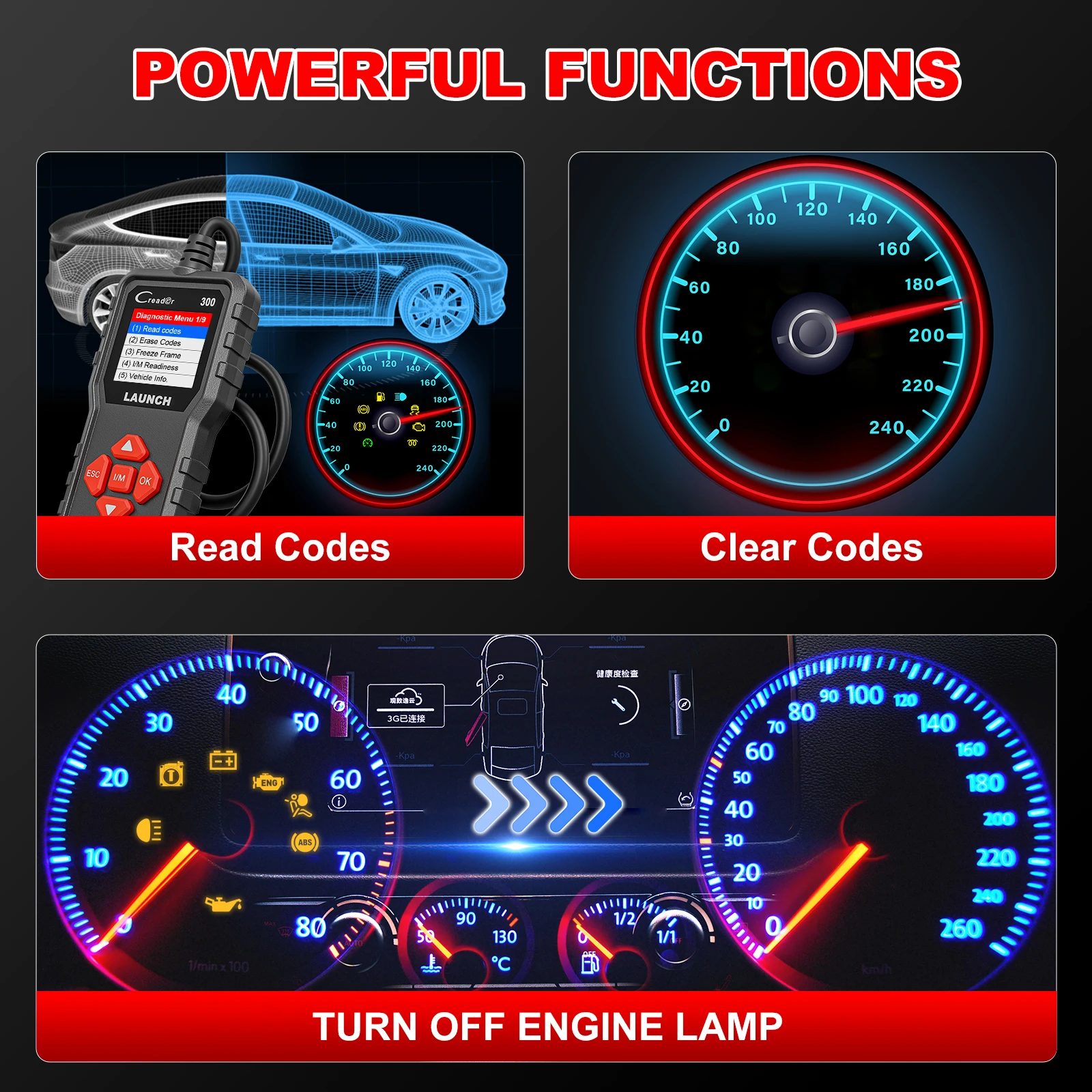 Escáner OBD2 LAUNCH CR300 – Herramienta de diagnóstico para coches - imagen 5