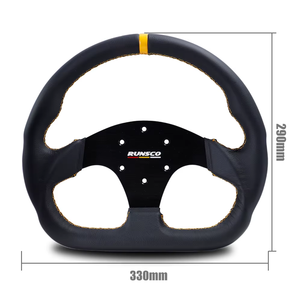 Volante deportivo de cuero 330 mm, PCD 70 mm para sim racing - imagen 2