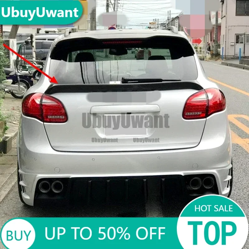 Alerón de techo de labio de maletero de ala trasera de fibra de carbono Real para Porsche Cayenne 958 2011 2012 2013 2014 año