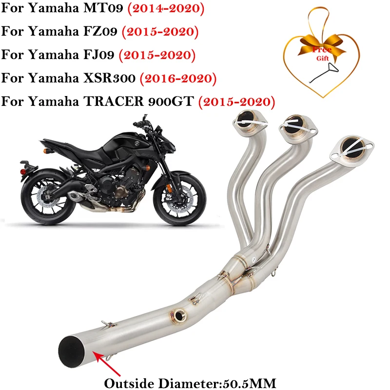 Para Yamaha MT09 FZ09 FJ09 XSR900 TRACER 900 GT 2014 - 2020 sistemas de Escape de motocicleta modificar silenciador de tubo de enlace frontal