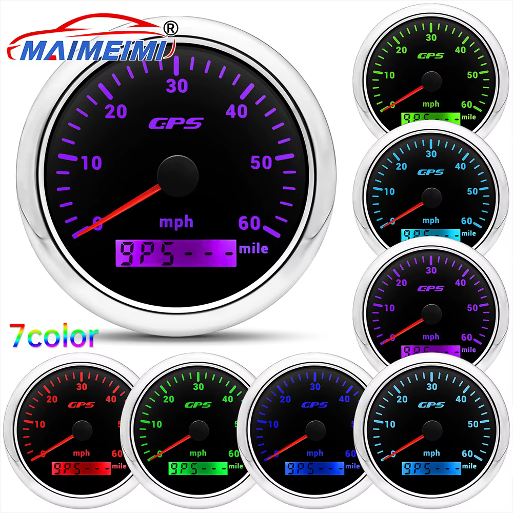 Velocímetro GPS 85 mm con odómetro para coche y barco