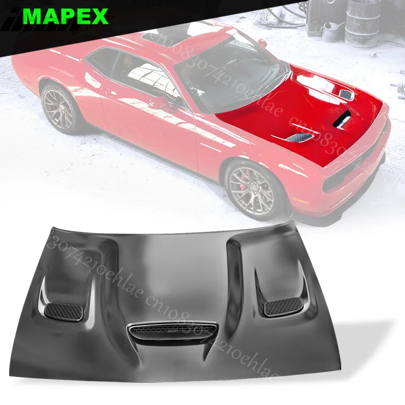 Panel de capó de aluminio estilo Hellcat para Dodge Challenger 2008-2023