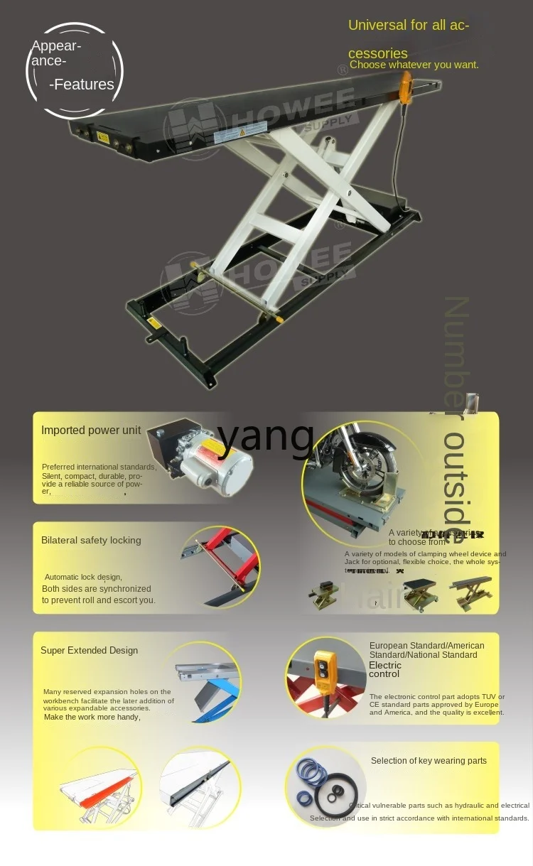 Mesa elevadora tijera hidráulica 450 kg para motorcycles taller - imagen 5