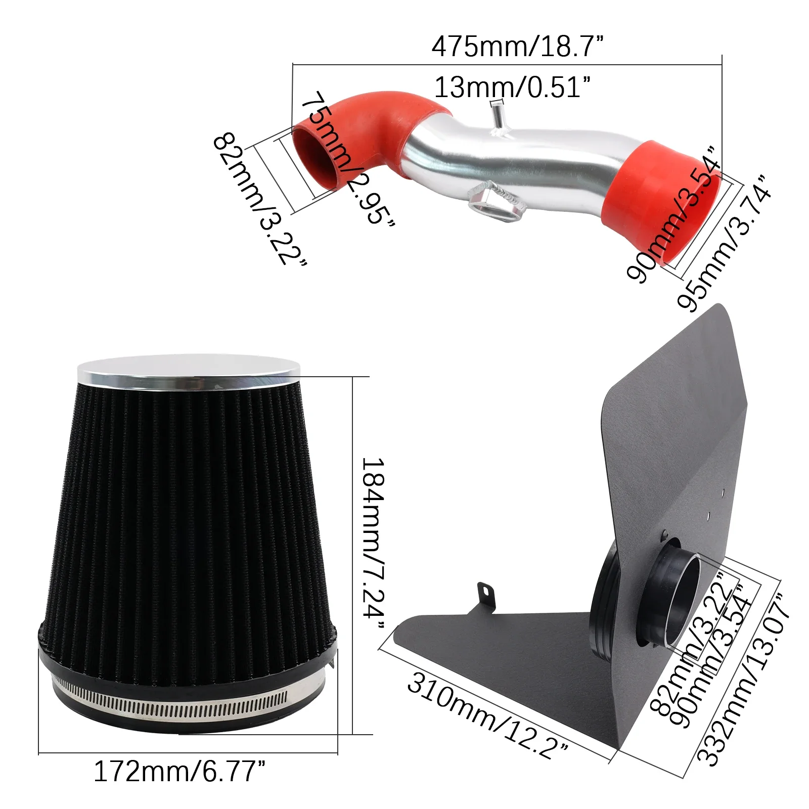 Kit admisión aire frío rojo – Chevy Camaro V6 3.6L 10-11 - imagen 2