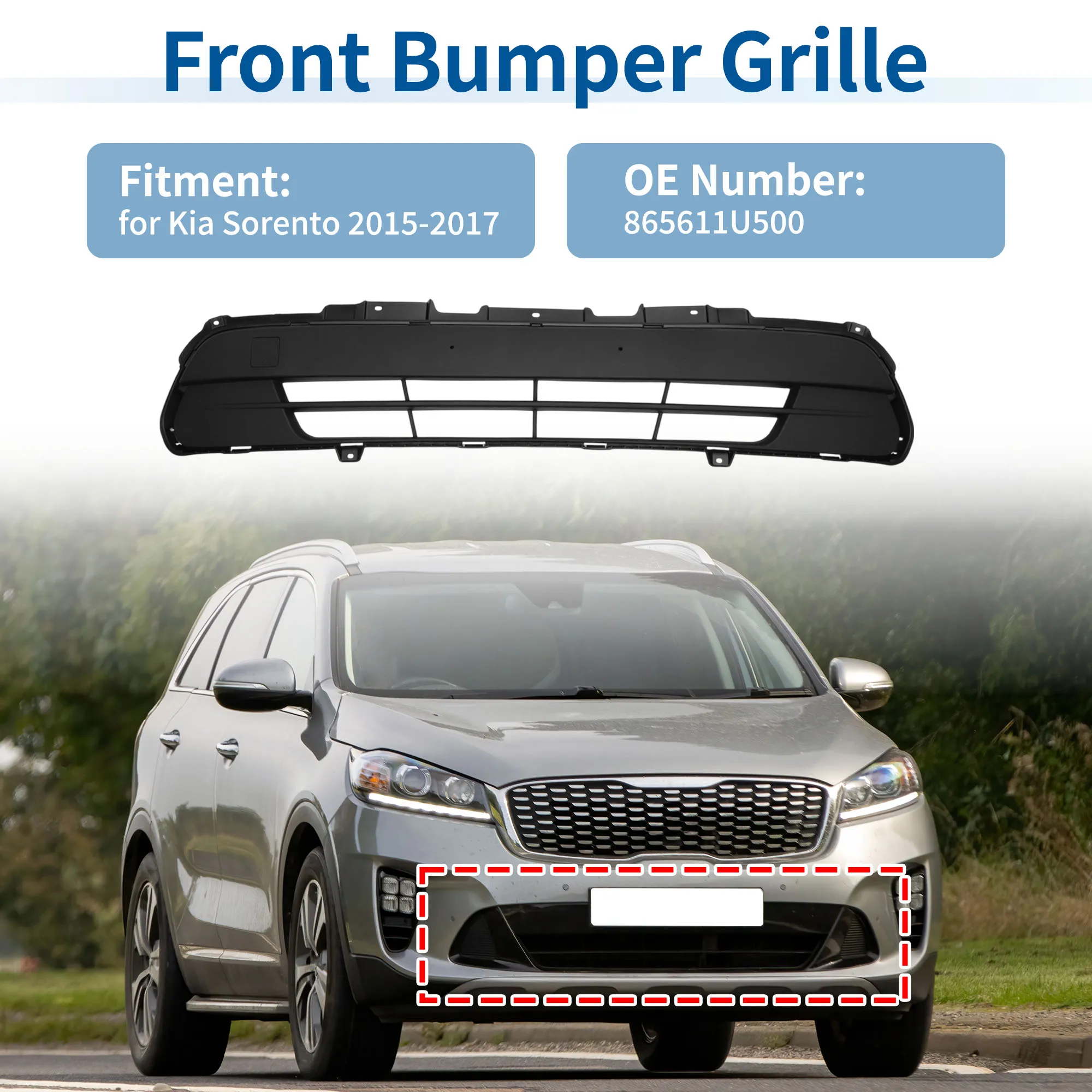 Rejilla inferior parachoques Kia Sorento 2015-2017 - imagen 2