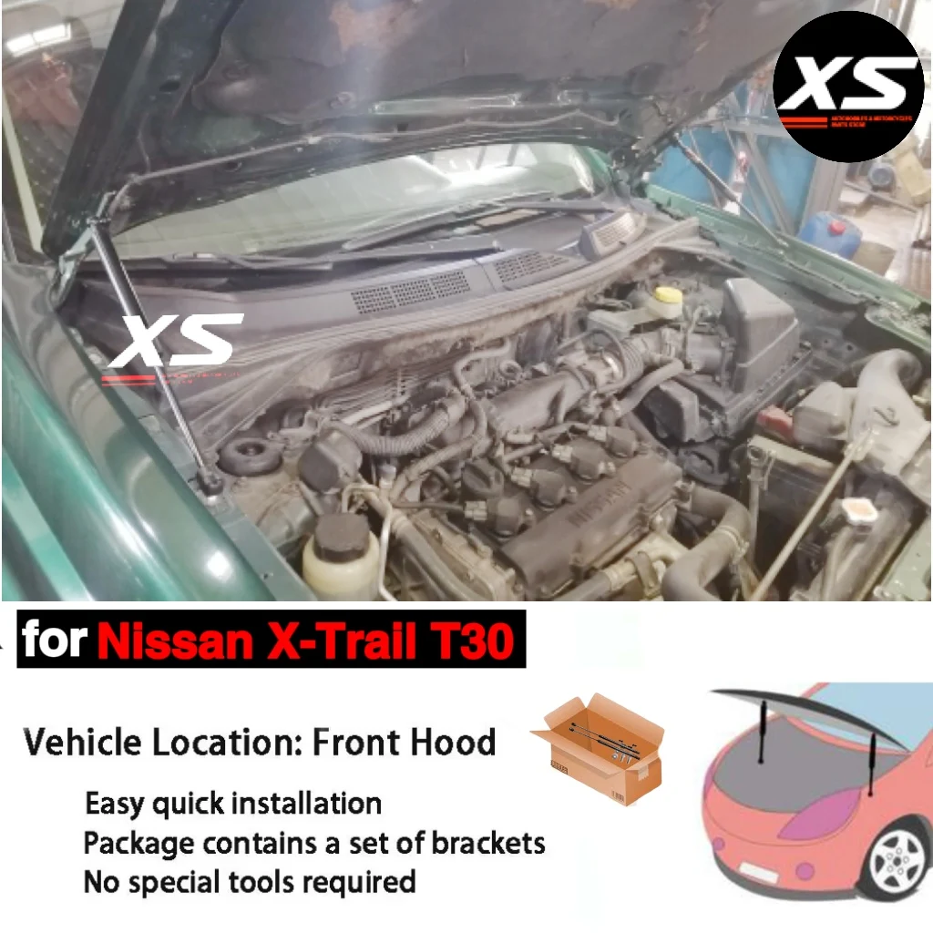 Puntales de capó Nissan X-Trail T30 – amortiguadores de gas - imagen 2