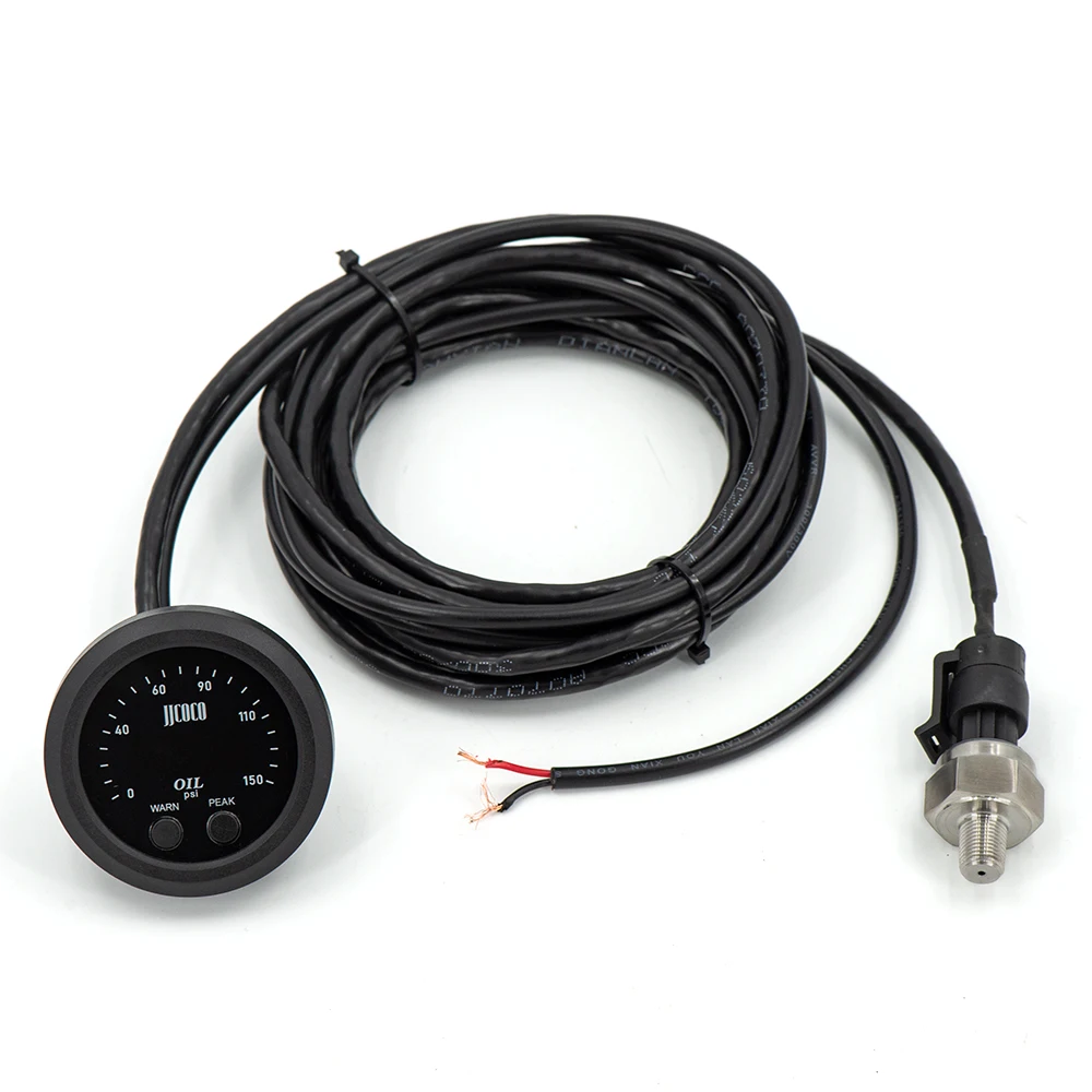 Ultra-Thin Digital Oil Pressure Gauge with 1/8 NPT Sensor - 0-150 PSI Red LED Display for Automotive Engine Monitoring