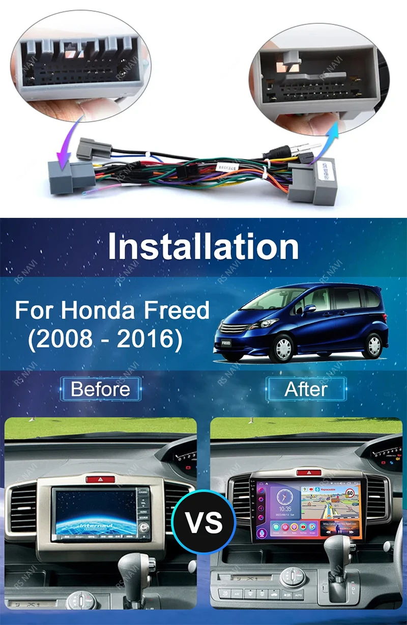 Android 15 Carplay Auto WIFI 2K pantalla Radio de coche reproductor Multimedia para Honda Freed 2008 - 2015 Autoradio estéreo 2din unidad principal