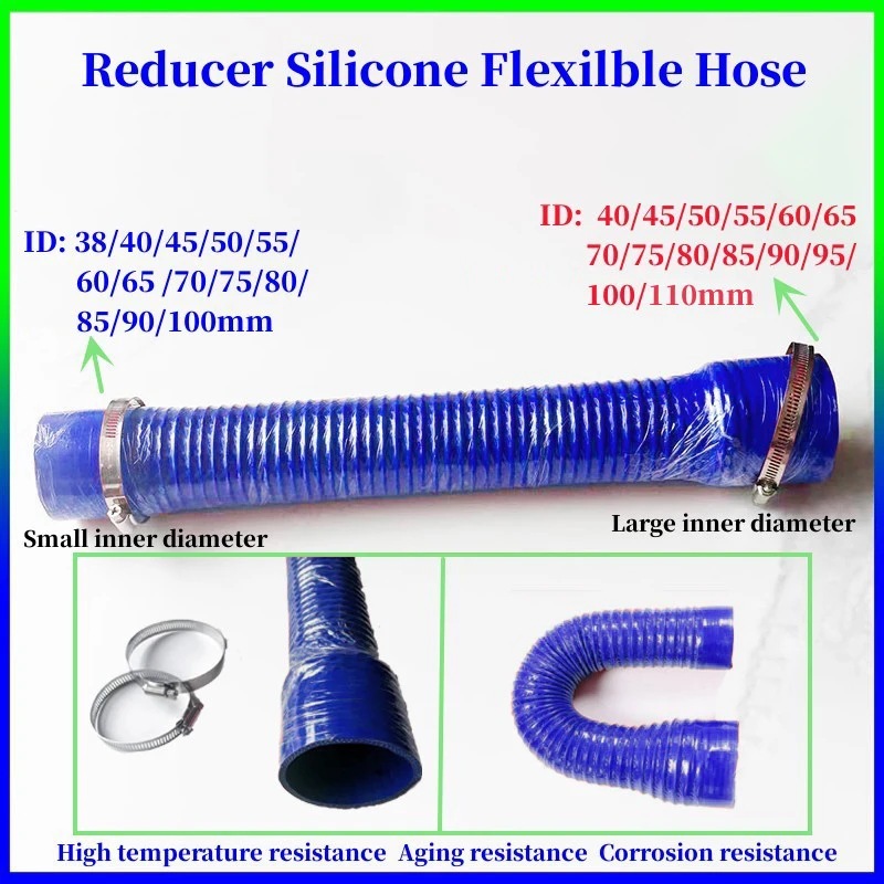 Tubo flexible silicona reductor diámetro universal alta presión azul