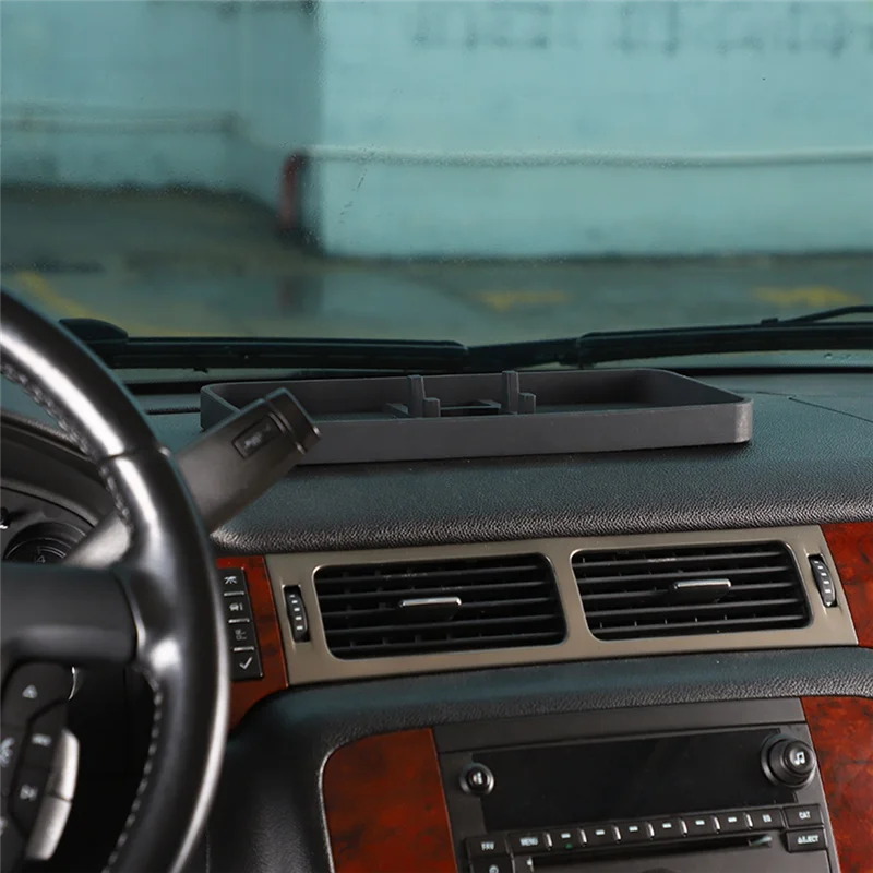 Consola central universal para coche con bandeja y soporte para móvil