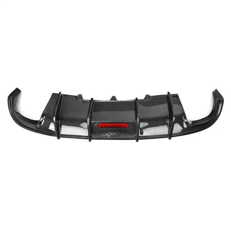Difusor de labio trasero de carbono con luz para Audi A4 B8 2009-2012 - imagen 2