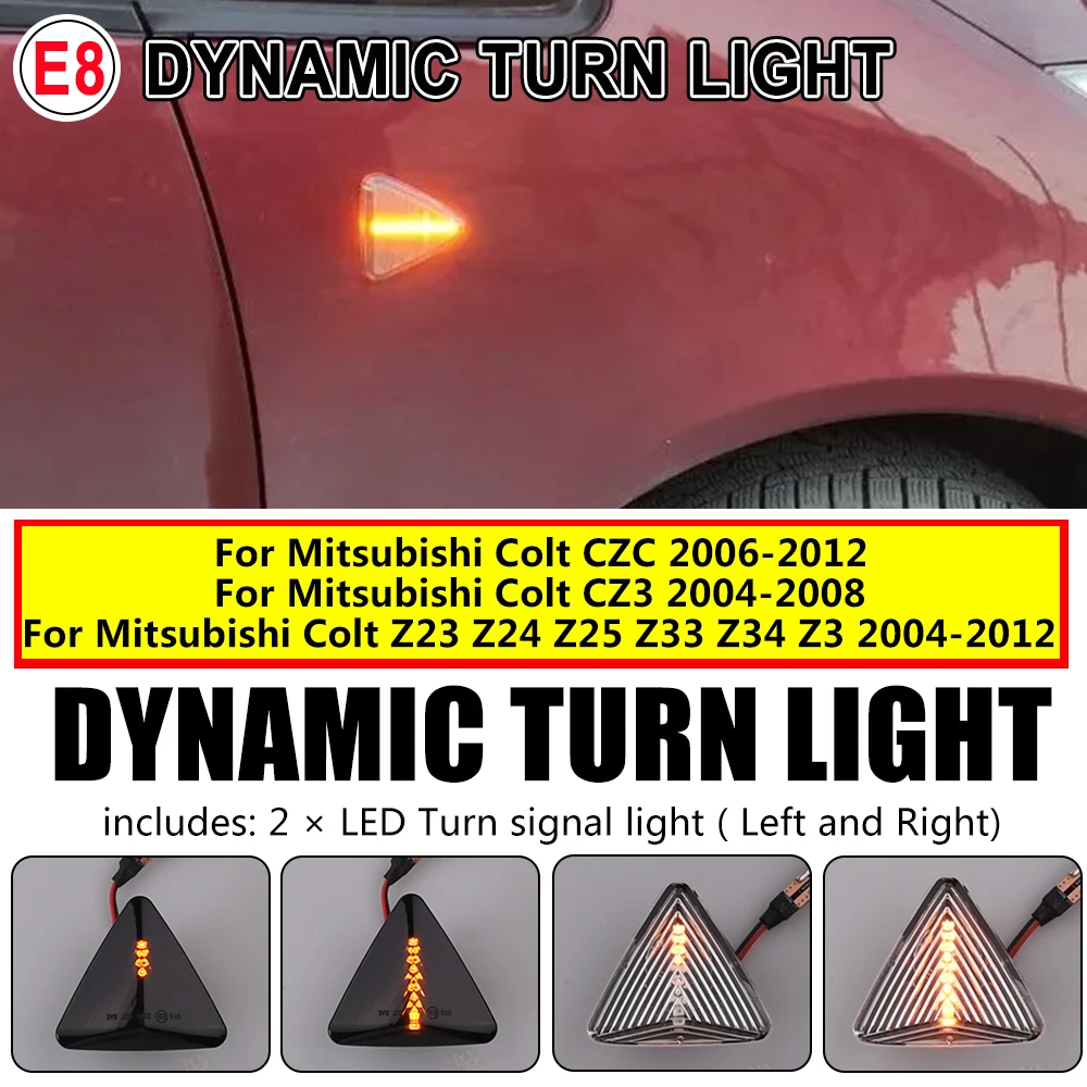 Luz LED de intermitente lateral dinámica Malcayang para Mitsubishi Colt