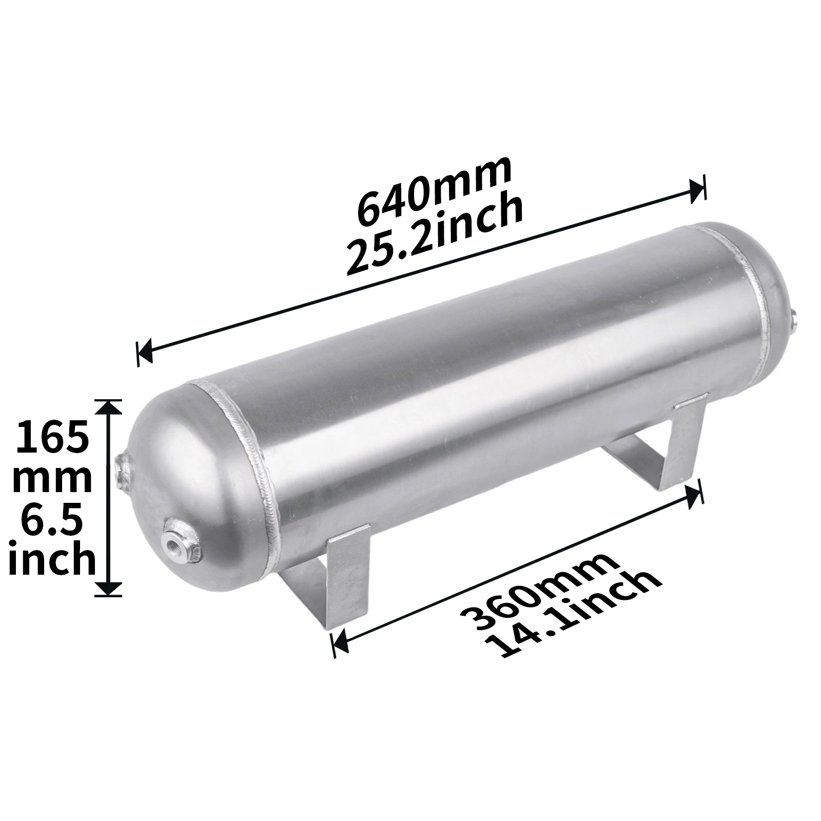 Tanque de aire de aluminio para suspensión neumática y bocina - imagen 4