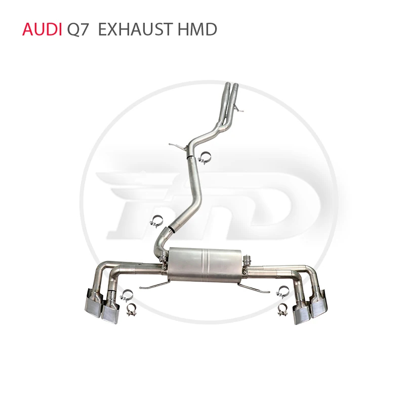 HMD Catback de acero inoxidable para Audi Q7 con válvula y resonador