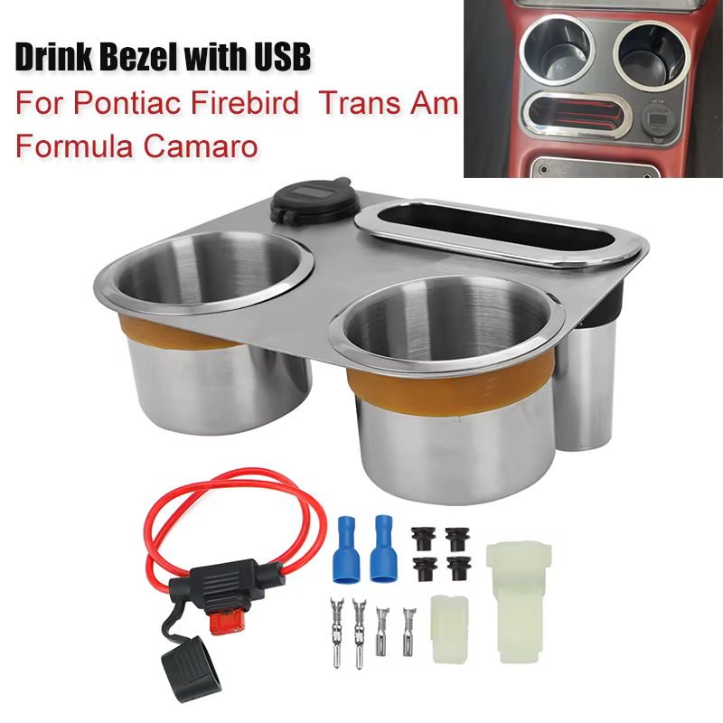 Consola central portabebidas USB y voltímetro – Camaro/Firebird