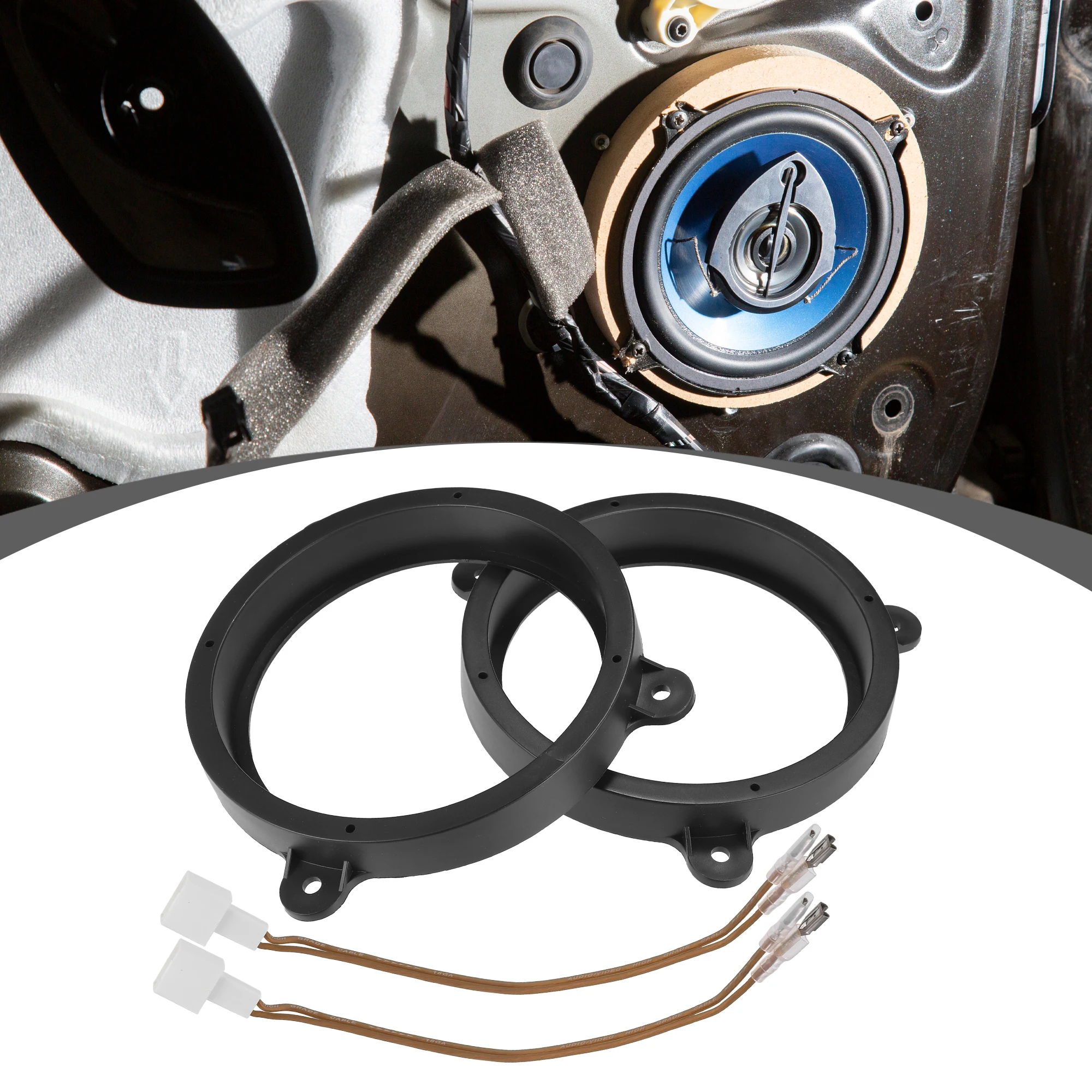 X Autohaux 6,5 "anillo espaciador adaptador de altavoz de coche con combinación de cables para Subaru Forester 1998-2020 puerta trasera para Subaru Legacy