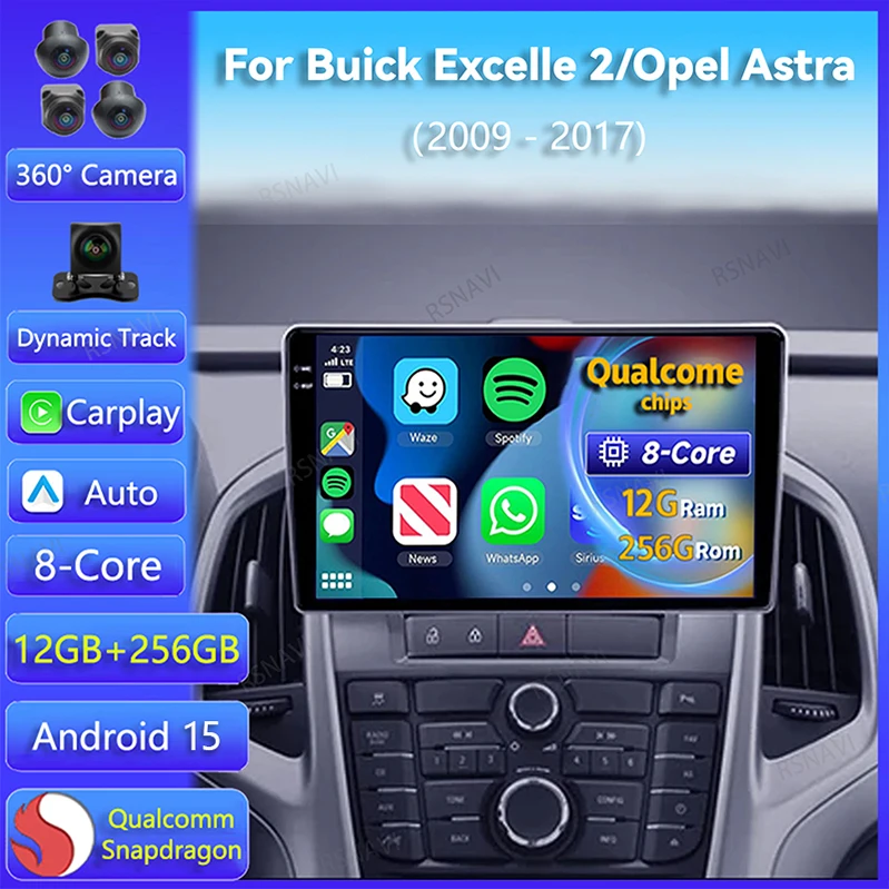 Radio Android 15 2K con CarPlay para Opel Astra J y Buick Excelle 2