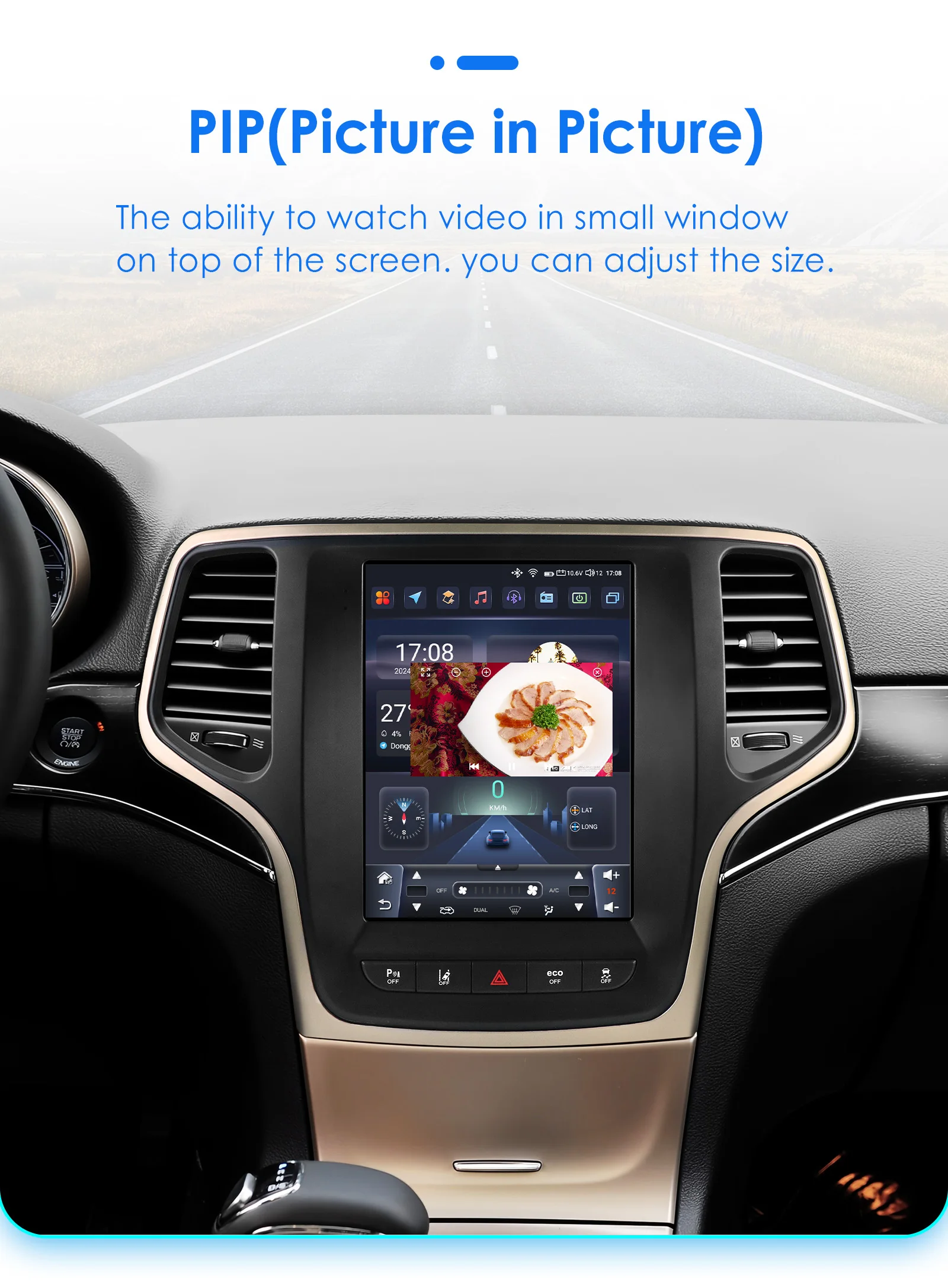 Hizpo Radio Android 14 con GPS para Jeep Grand Cherokee 2014-2022 - imagen 5