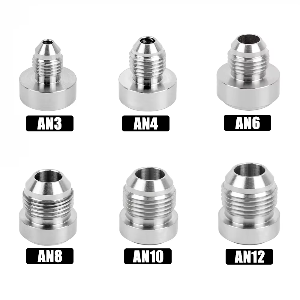 Adaptador macho recto de acero inoxidable para montaje soldado