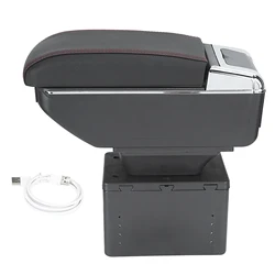 Reposabrazos universal para coche ajustable con almacenaje y USB
