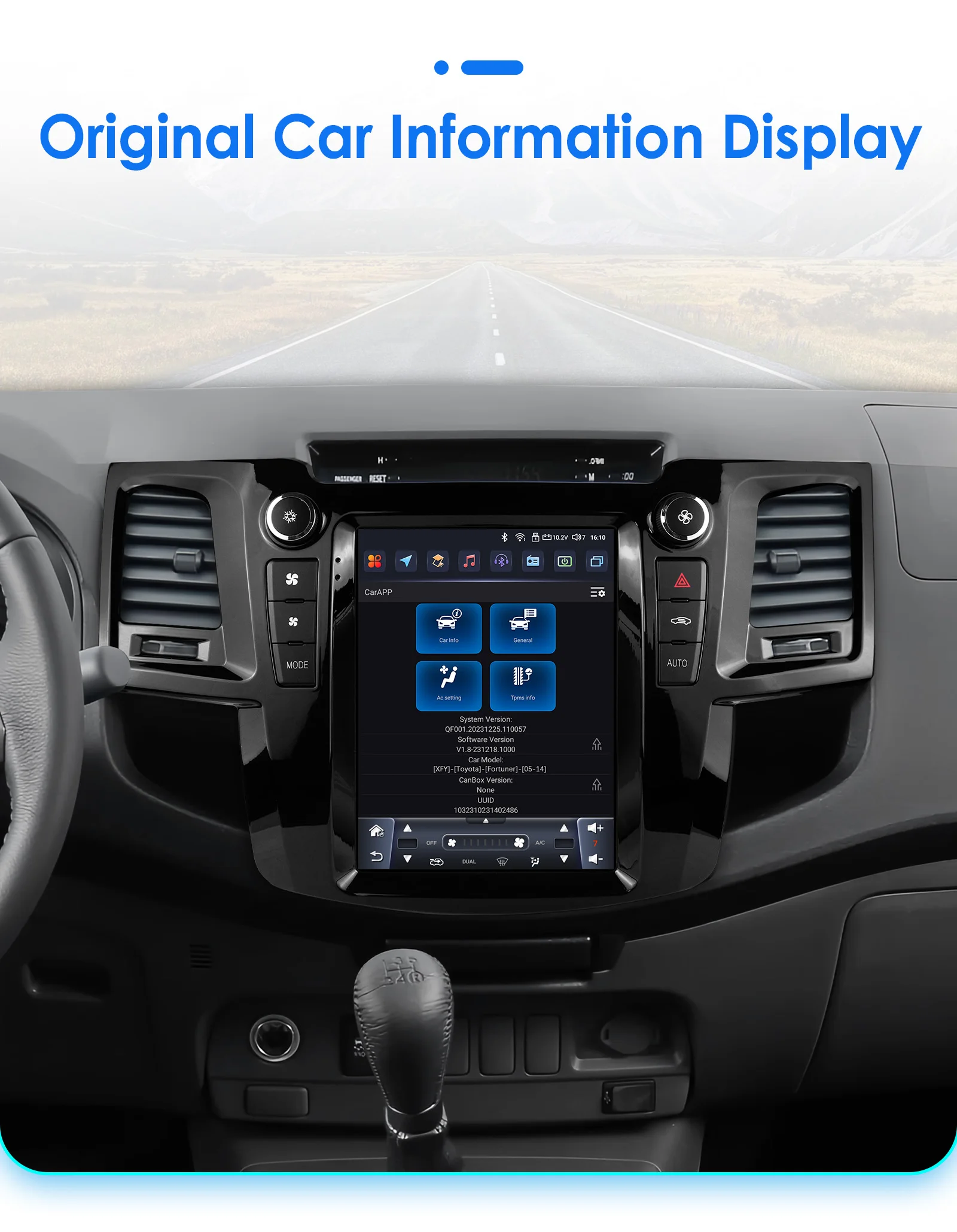 Hizpo Radio Android14 para Toyota Fortuner/Hilux 2005-2014 con CarPlay - imagen 4
