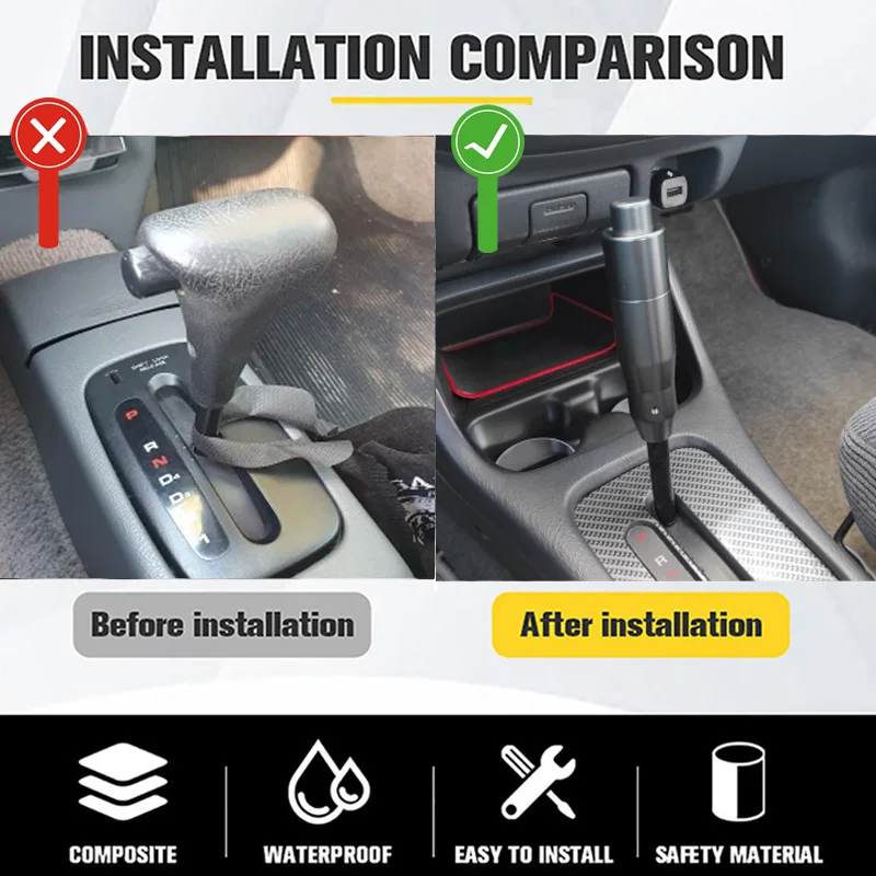 Pomo de cambio automático metálico con botón universal - imagen 4