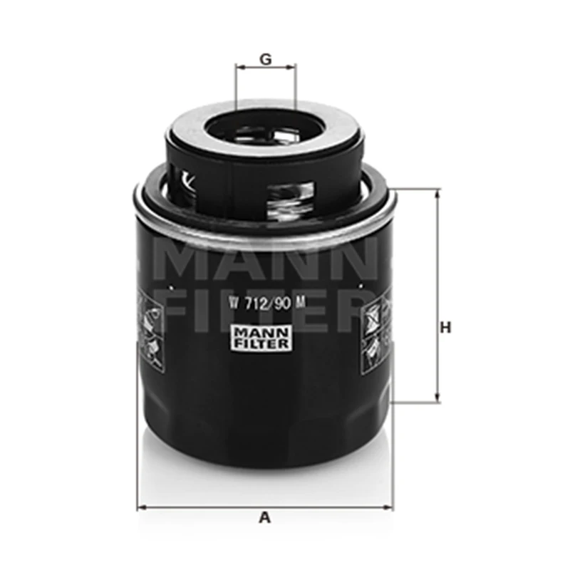 Filtro de aceite MANN W 712/90 – VW Golf, Polo, Touran, Skoda Octavia
