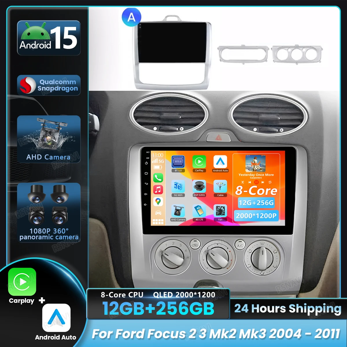 Autorradio multimedia Android 15 para Ford Focus Mk2/Mk3 2004-2011