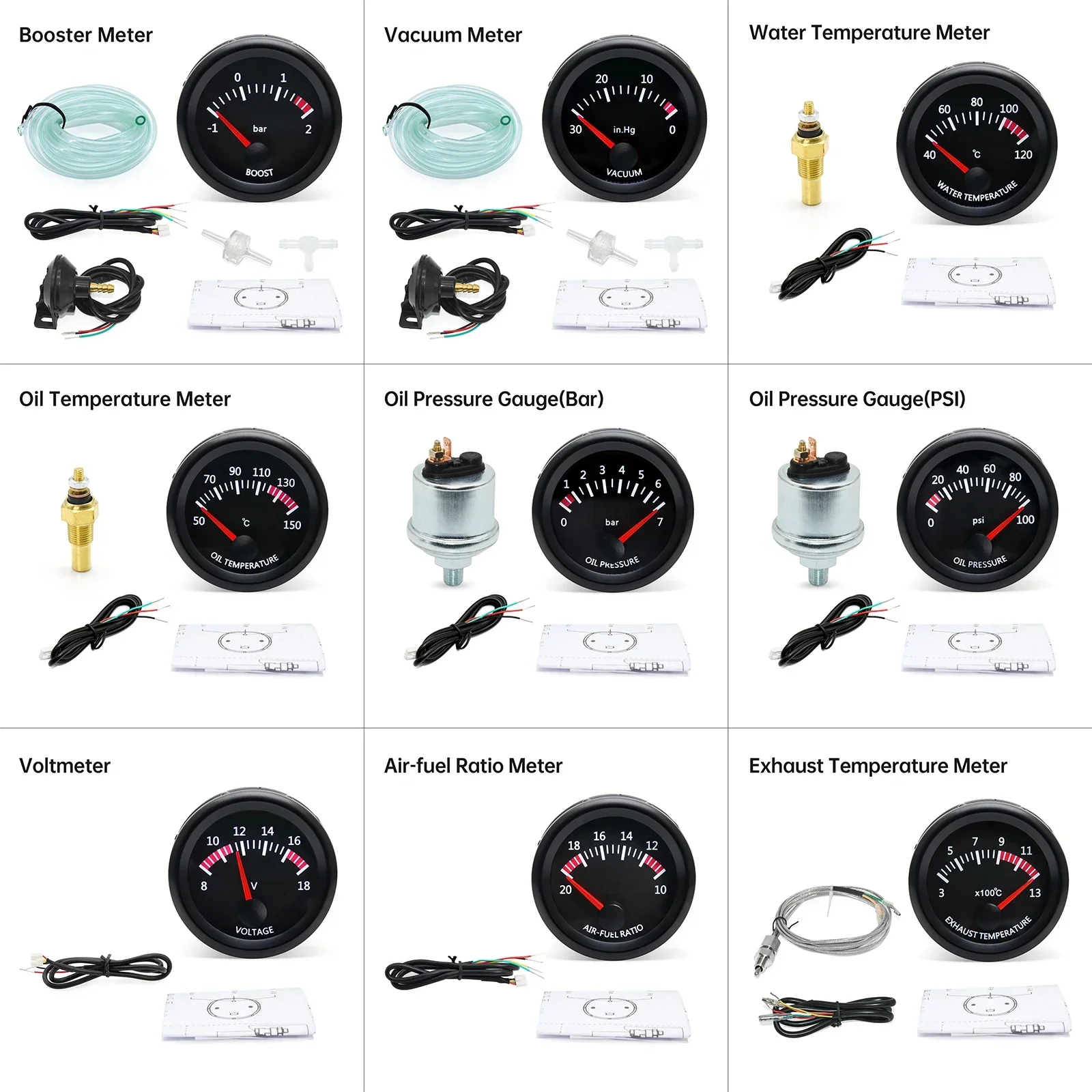 Indicador para coche 52 mm y 12 V: presión, temperatura o voltaje - imagen 2