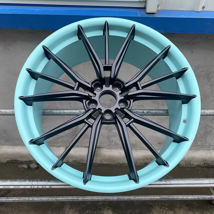 Llantas forjadas 2 piezas azules pulidas para Civic Golf Mustang - imagen 5