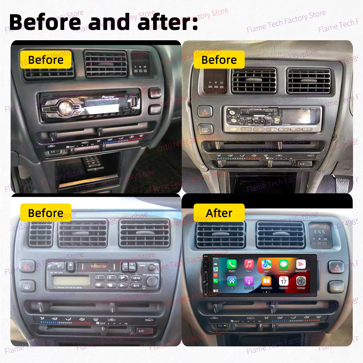 6,86 "1 Din Android Radio Multimedia para coche para Toyota Corolla Sprinter 1993-1997 Android Auto unidad principal estéreo Carplay Autoradio - imagen 2