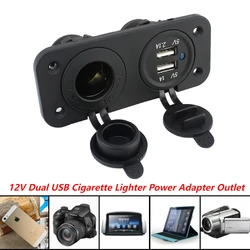 Toma de mechero 12V cargador USB dual impermeable coche y barco