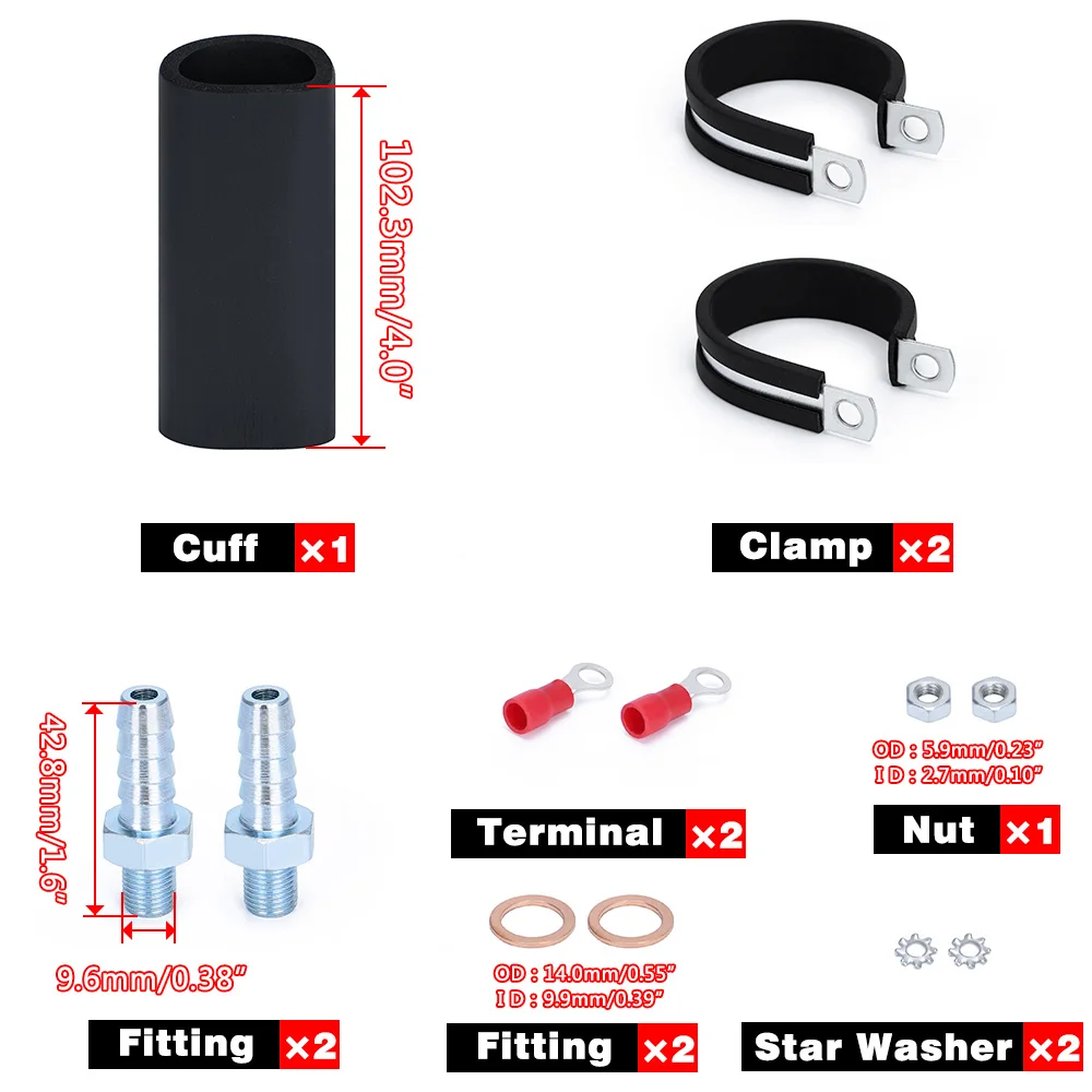 FREE SHIPPING - New Universal High Flow & Pressure External Inline 255LPH Fuel Pump GSL392 JR-FPB005 - imagen 5