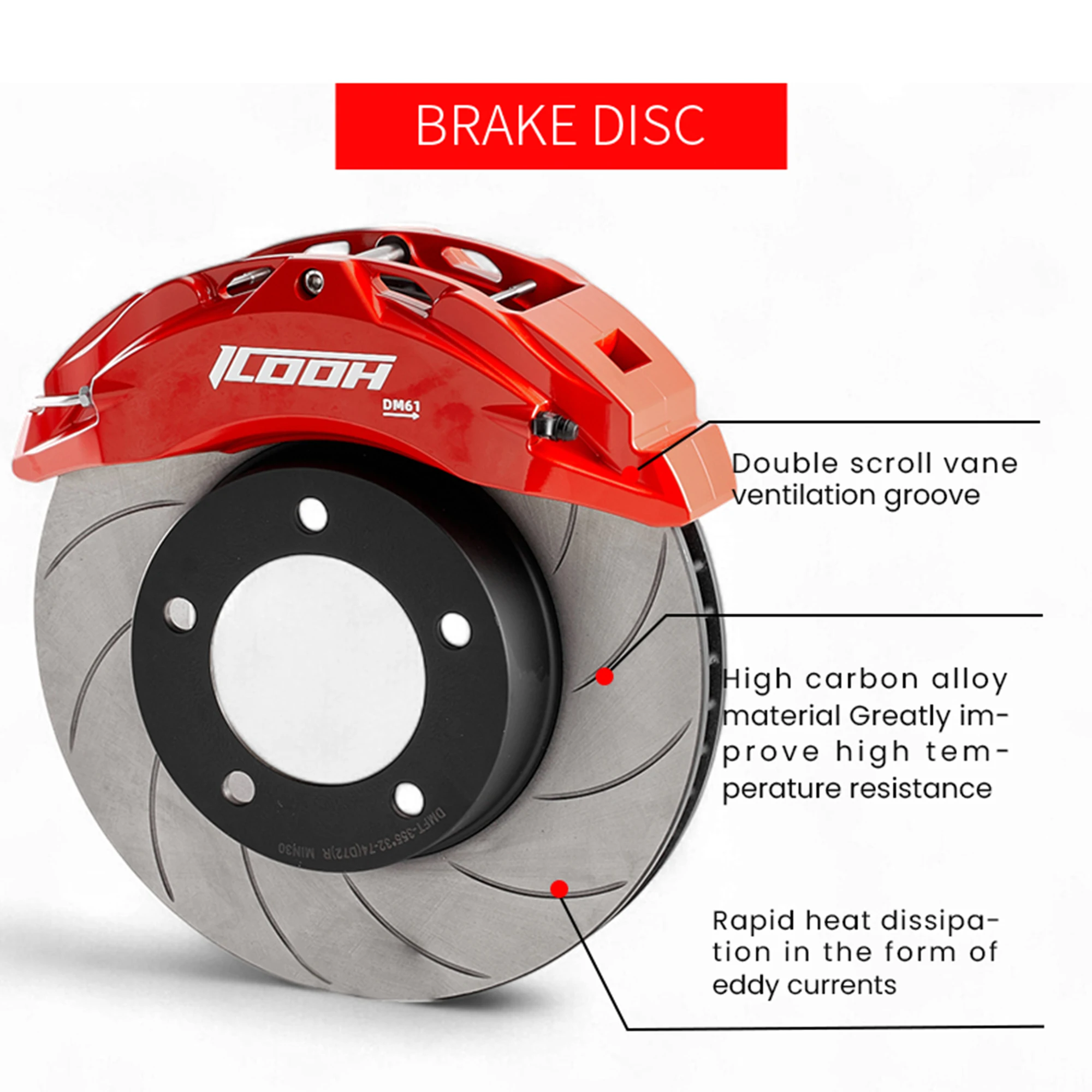 ICOOH DM6 Kit pinzas delanteras 6 pistones 355x32 para Toyota LC200