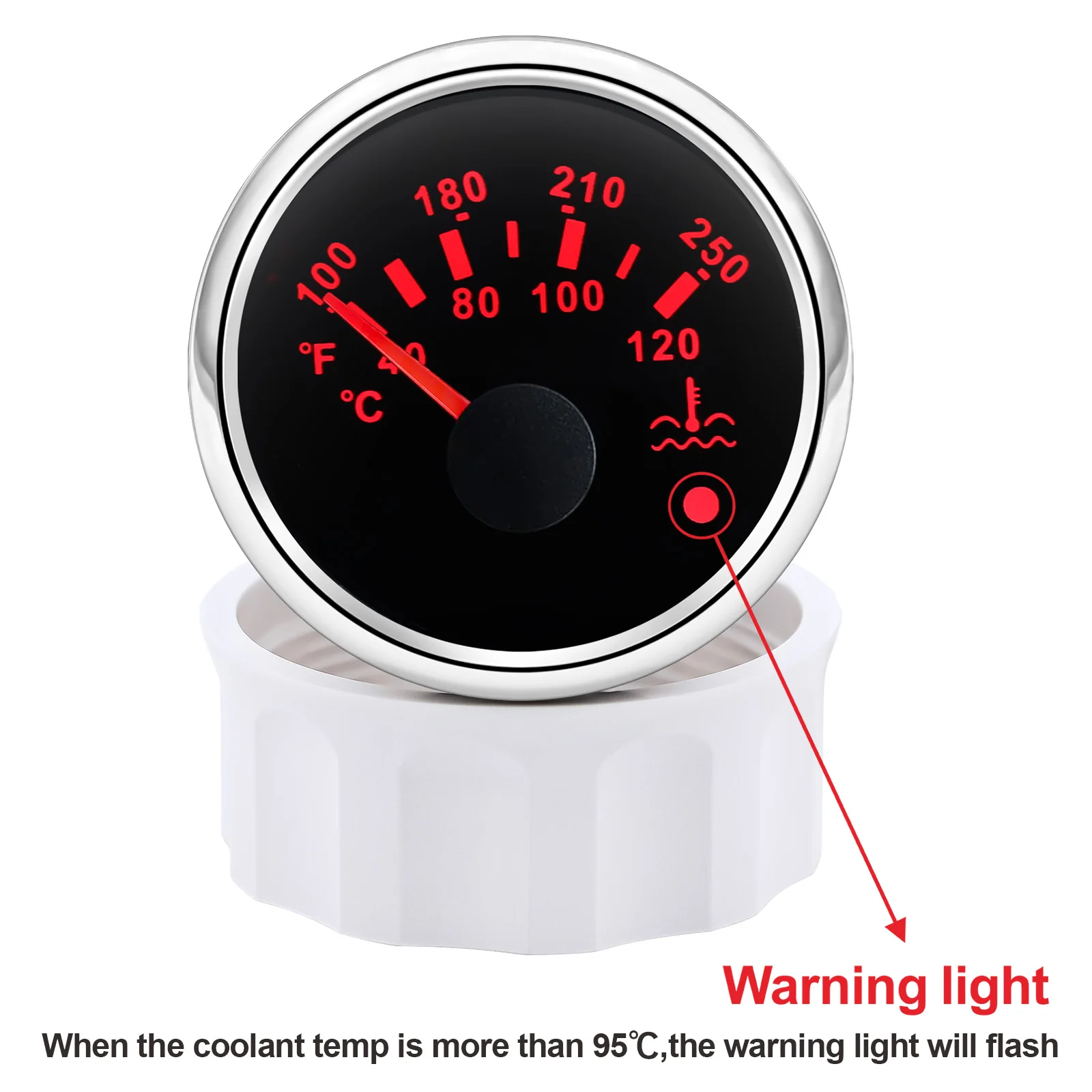 Indicador de temperatura del agua 52 mm con alarma – camión y barco - imagen 3