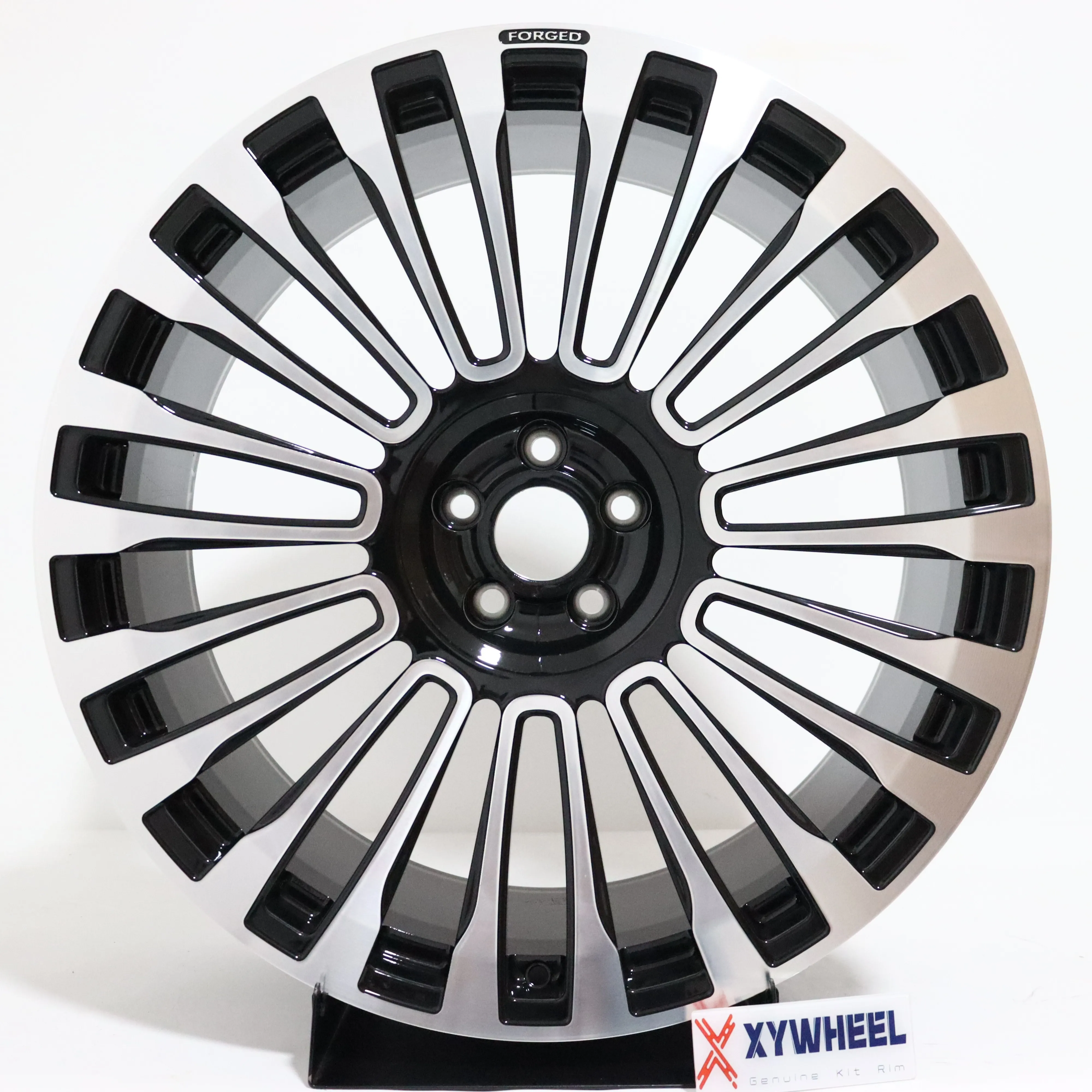 Llantas de ruedas negras con cara de máquina forjada personalizada 18 19 20 pulgadas 5*112 66,6 para Mercedes Clase B C CLA - imagen 2