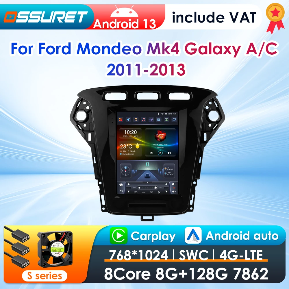 Radio GPS Android 2 DIN Ford Mondeo Mk4 Galaxy – 9,7 pulgadas CarPlay