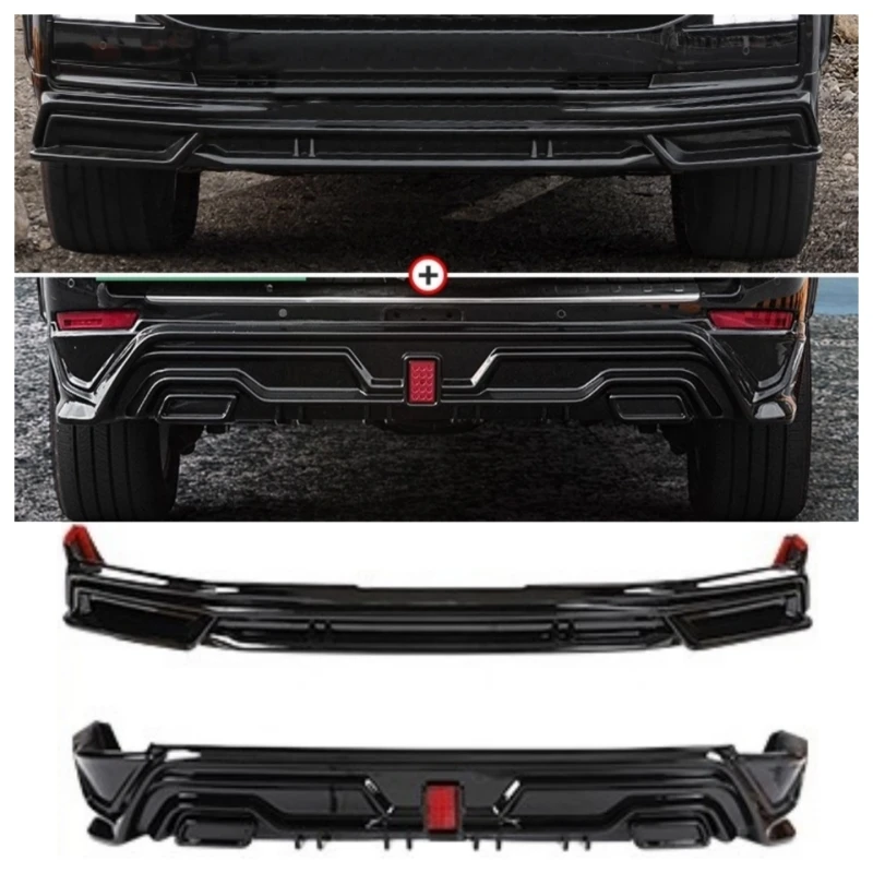 Labio delantero trasero con luces para tanque 500, Kit de carrocería negro de nuevo estilo modificado, alerón para coche, accesorios para automóvil