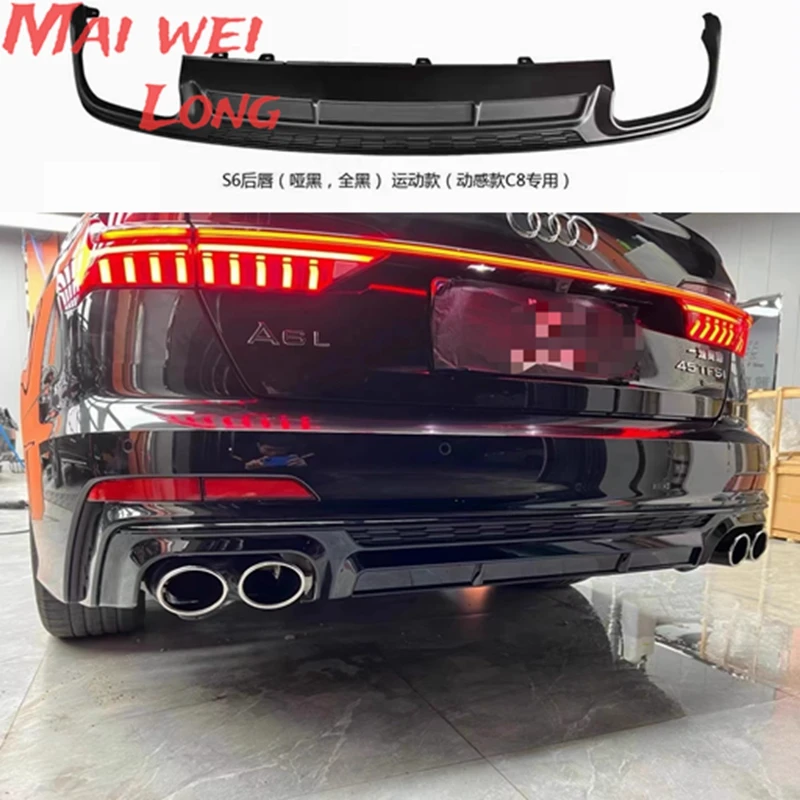 Difusor trasero ABS puntas escape – Audi A6 S6 S-Line C8 2019-21 - imagen 4