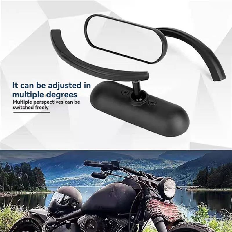 AB56 Espejo retrovisor moto negro para Harley-Davidson Sportster - imagen 2