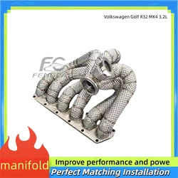 Colector de escape inoxidable de alto flujo para VW Golf R32 3.2 V6