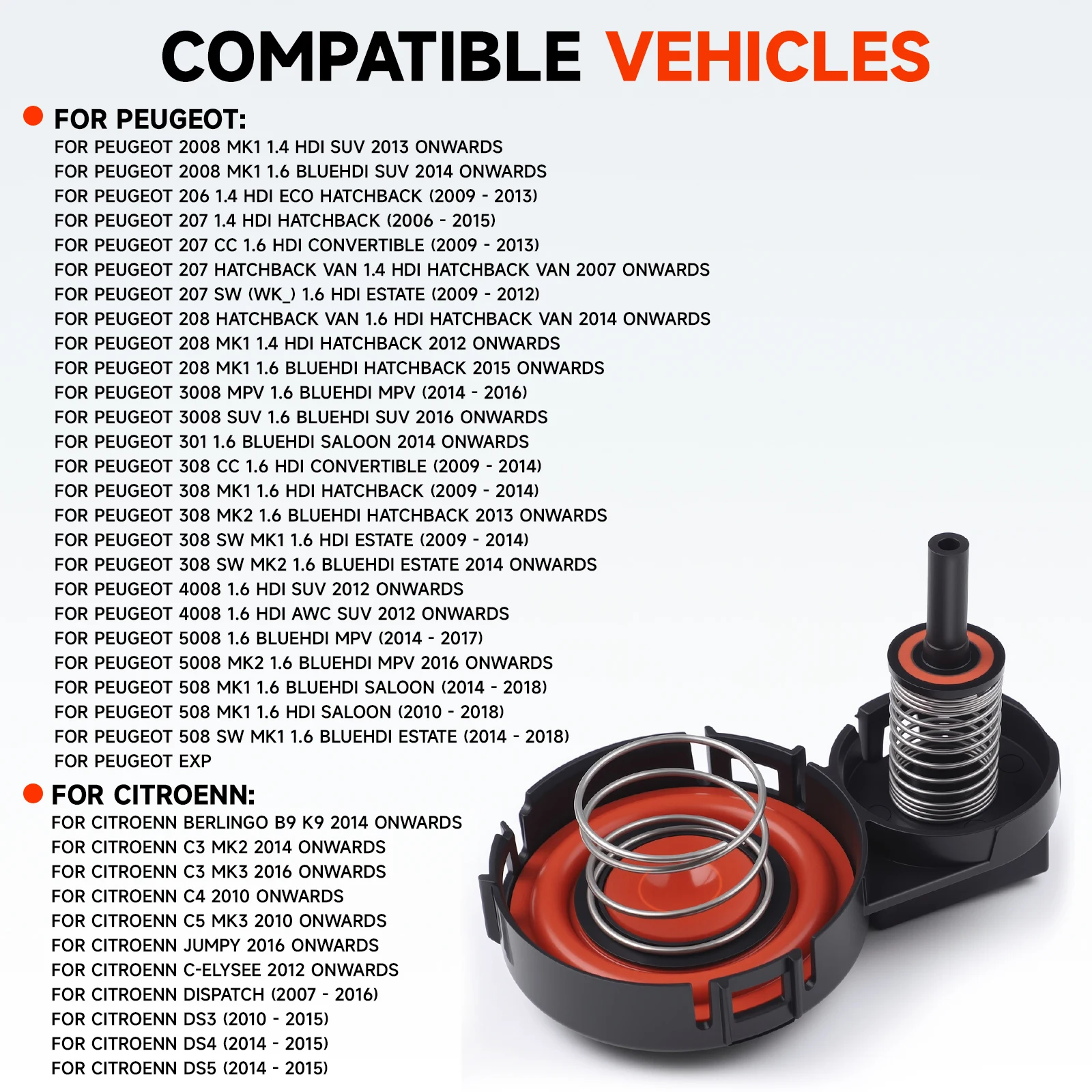 Cubierta válvula PCV membrana para Peugeot Citroën 1.6 HDi 8v - imagen 4