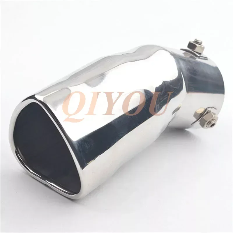 Punta escape acero inoxidable corte corazón para tubo curvo 63 mm