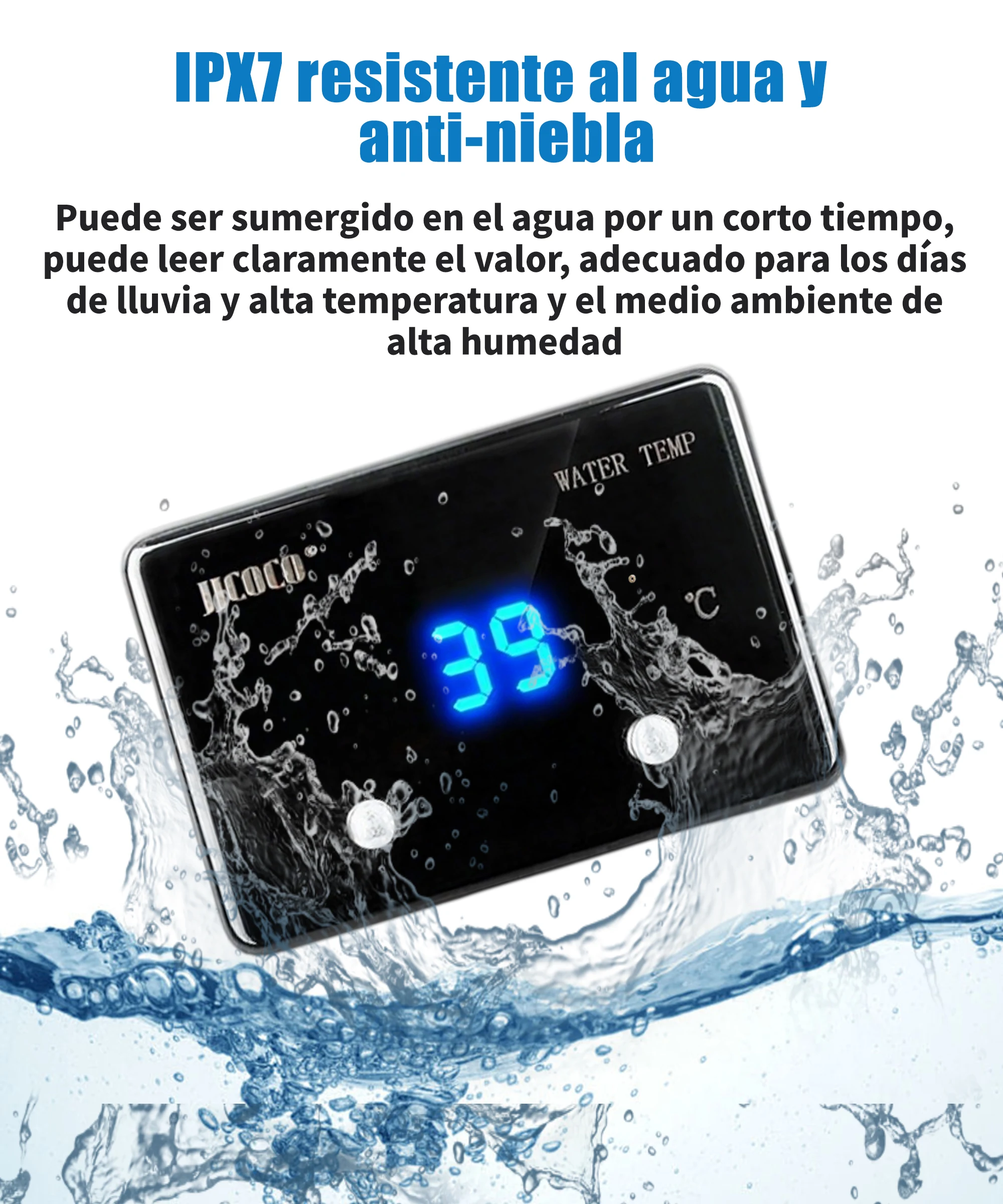 Medidor digital temperatura agua JJCOCO con sensor 1/8 NPT y alarma - imagen 4