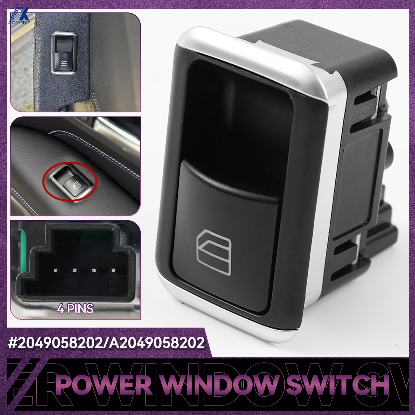 Interruptor ventana pasajero Mercedes Clase C E GLK W204 W212 W166